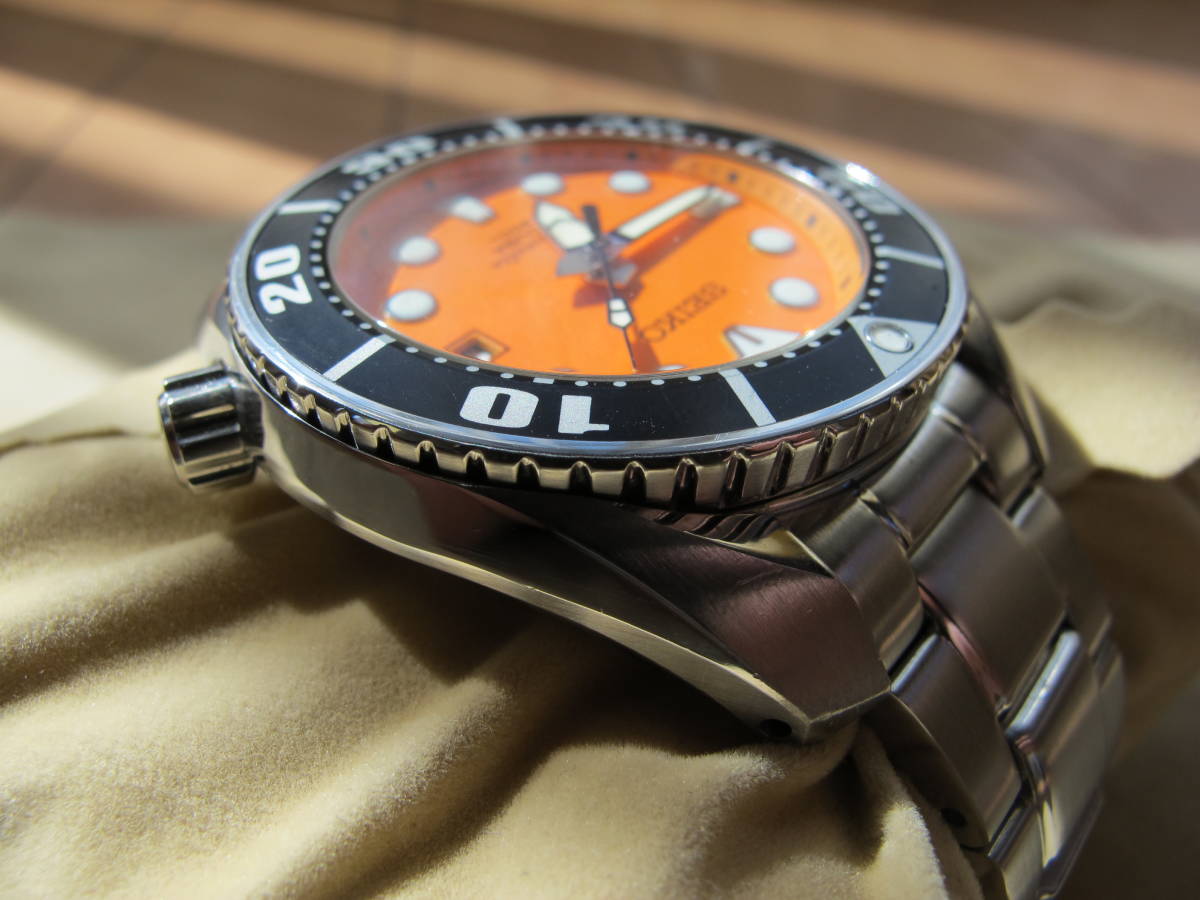 希少 美品 SEIKO SBDC005 6R15 ブレスつき セイコーダイバー オレンジ 