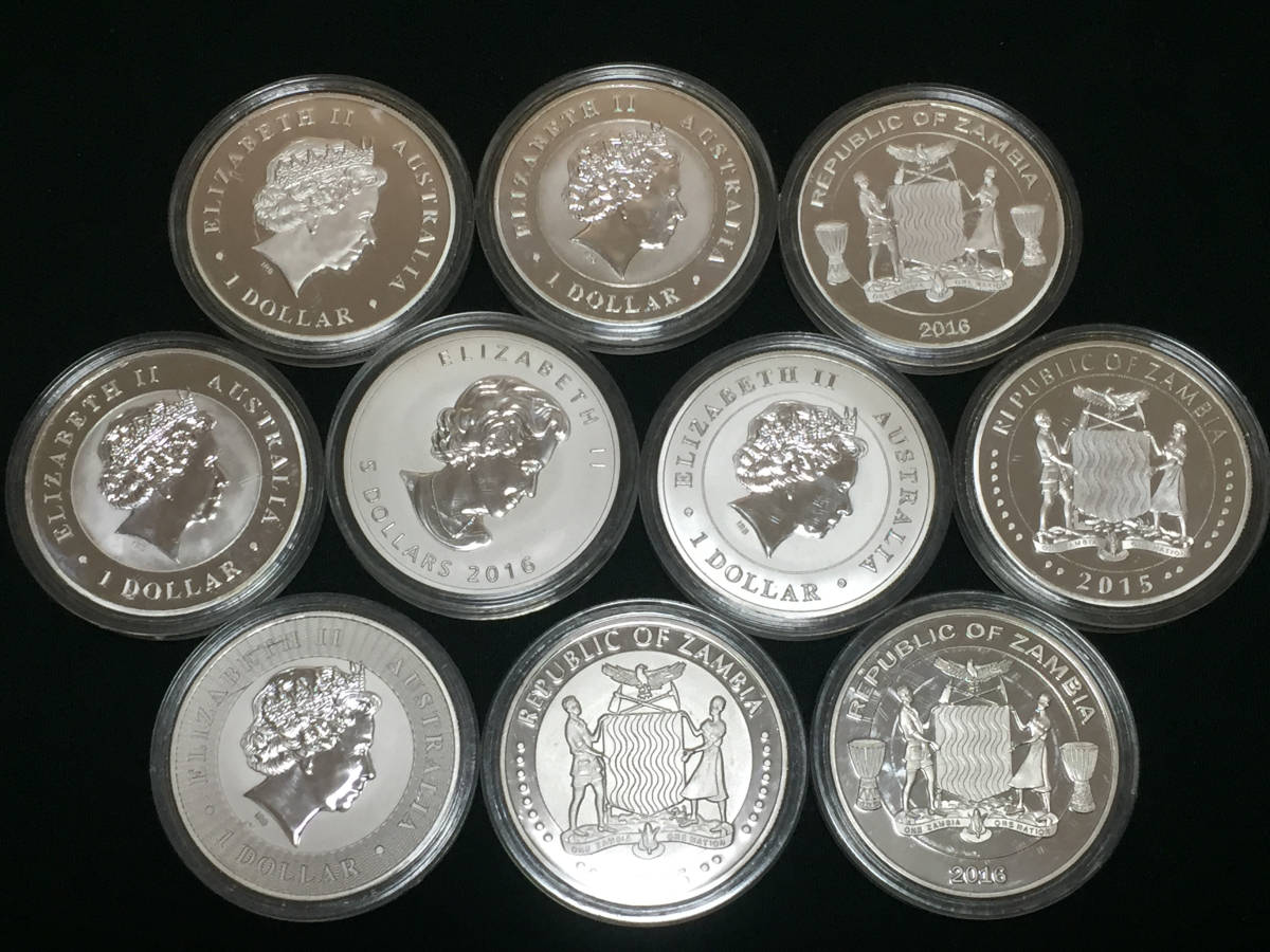 R29】オーストラリア，カナダ，ザンビアの銀貨，硬貨，コイン