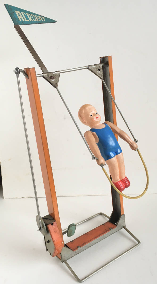 ブリキのおもちゃ アクロバット男の子 鉄棒 セルロイド ぜんまい 日本