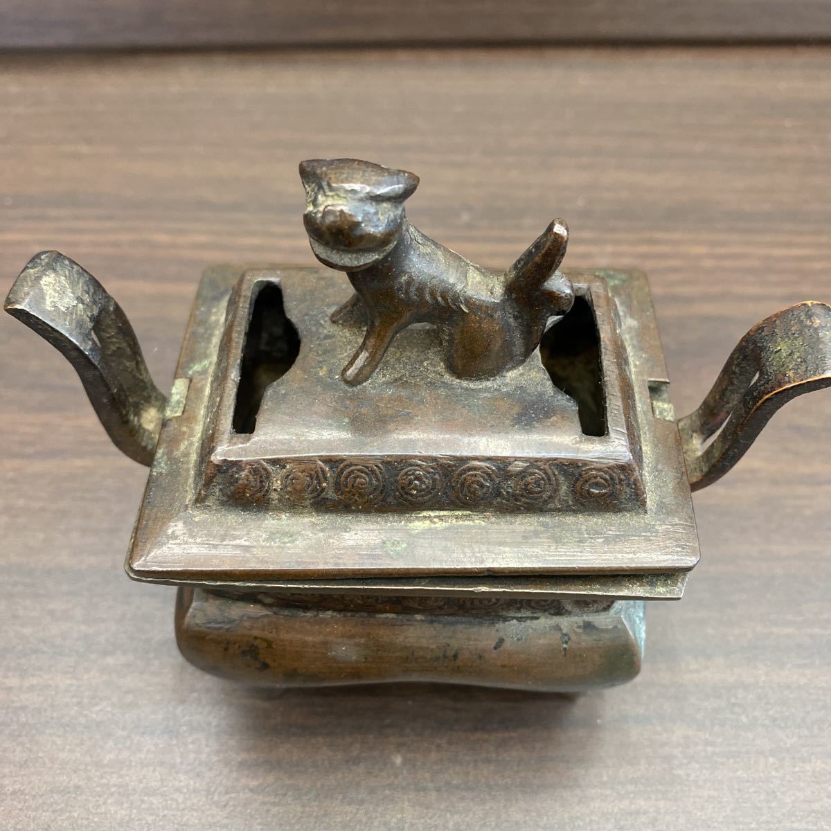 香炉 銅製 香道具 獅子香炉 銅製 仏具 古道具 アンティーク 