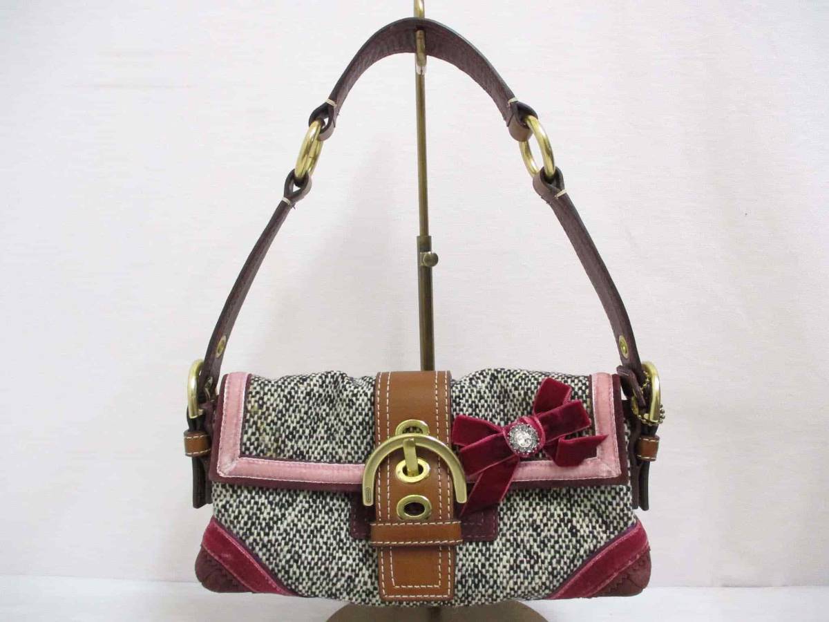 コーチ COACH 8F01 ハンド バッグ ソーホーツイードデミフラップ 
