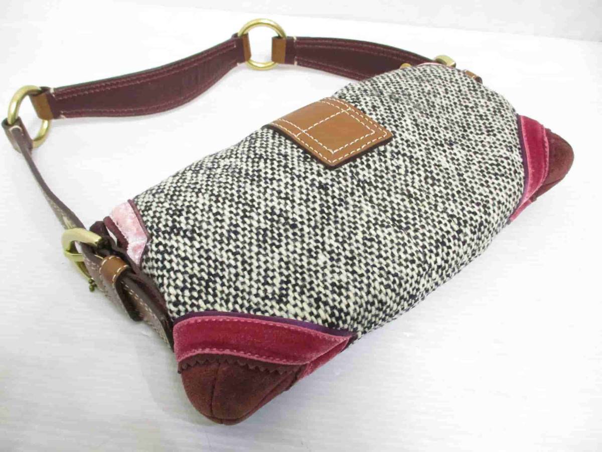 COACH 8F01 コーチ ソーホー ツイード デミフラップ ハンドバッグ