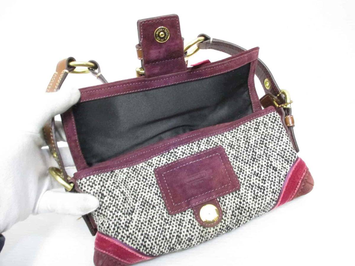 コーチ COACH 8F01 ハンド バッグ ソーホーツイードデミフラップ 