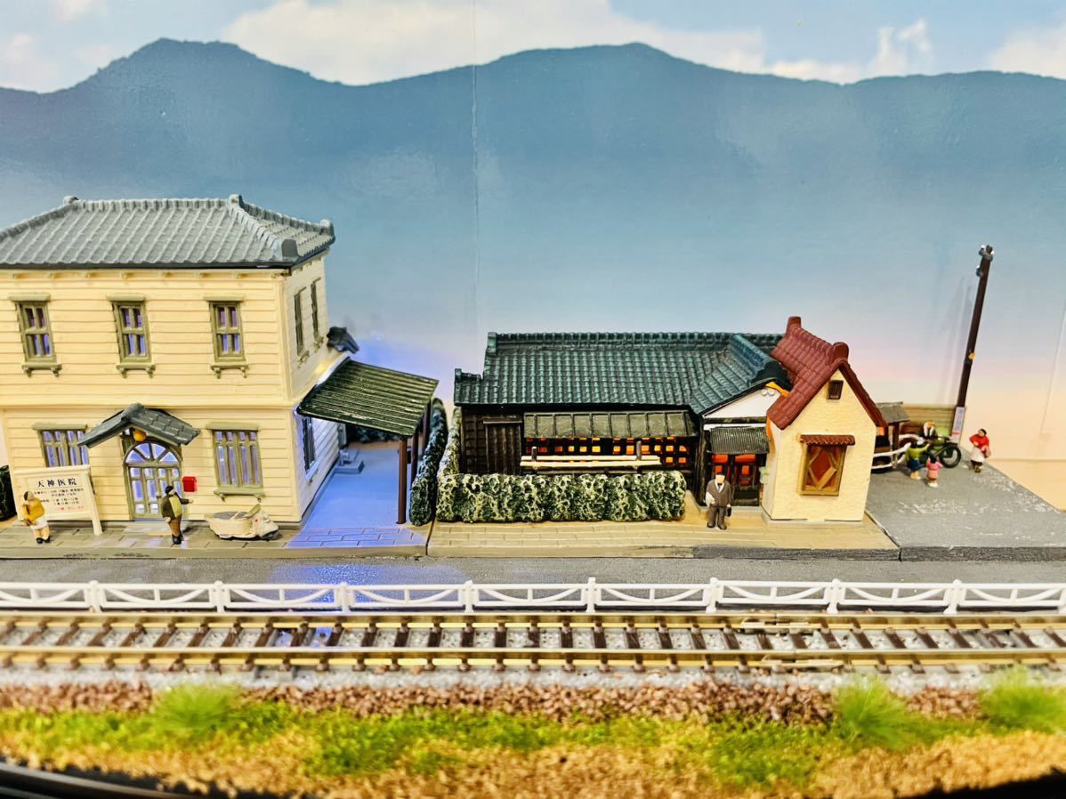 鉄道模型 Nゲージ ジオラマ LED電飾 昭和レトロ 車輌展示台 車輌保管