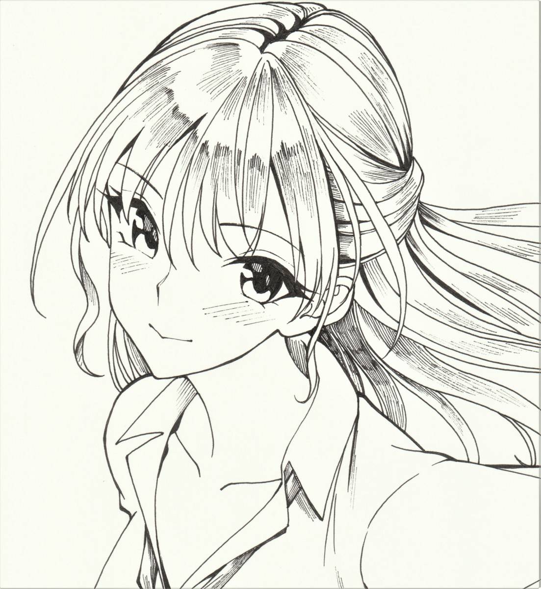 手描き オリジナル イラスト B5サイズ「女子高生 カラーVer①」