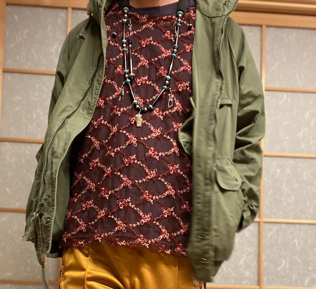 極美品❉ Needles メッシュカーディガン ペイズリー 総柄 S