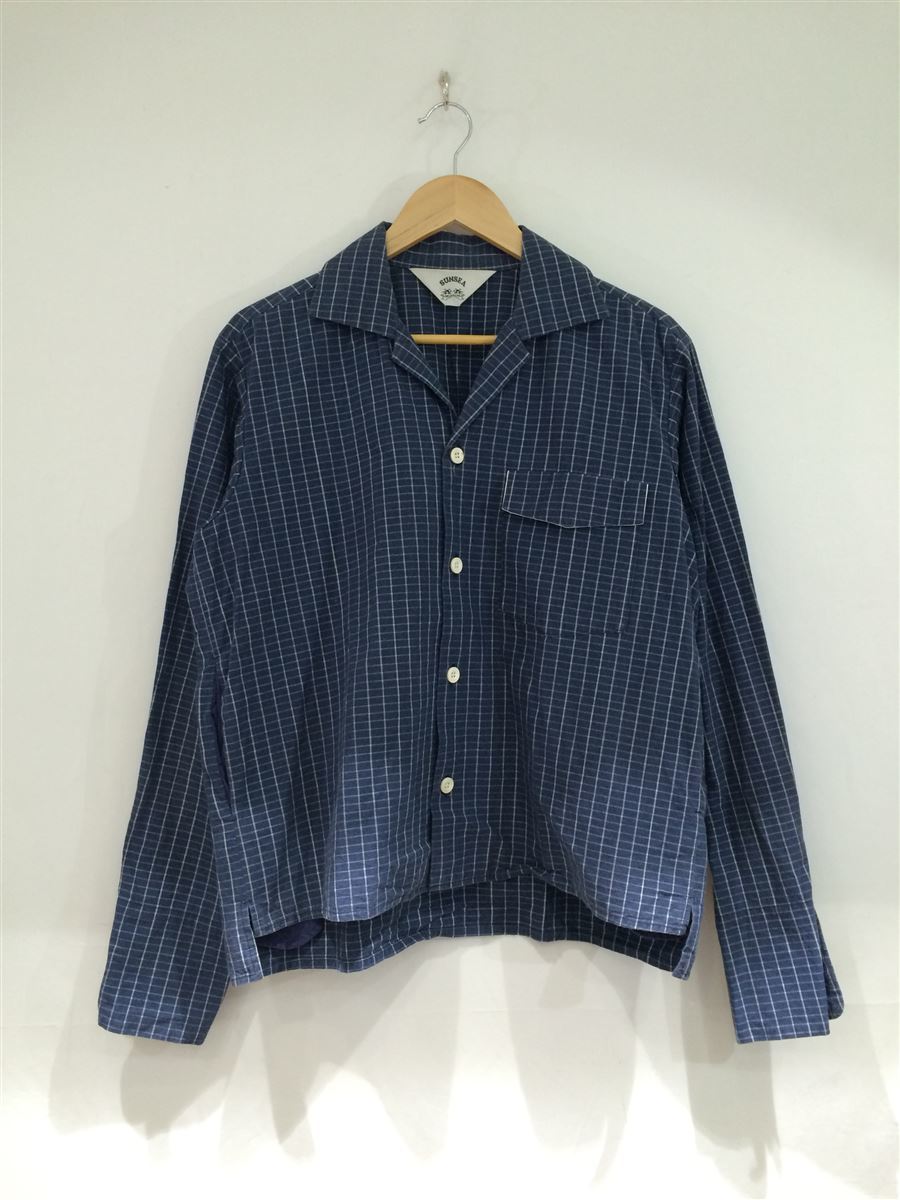 SUNSEA◆17SS/BRICK Check GIGOLO Shirt/長袖シャツ/2/BLU/17S11