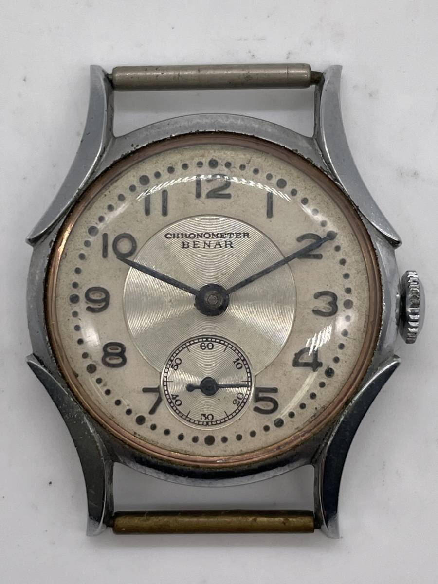大人気，セール 0402-517K③8171 CHRONOMETER BENAR クロノメーター 腕時計 スモセコ 手巻き アンティーク レトロ(アナログ（手巻き）)｜売買されたオークション情報、yahooの商品情報をアーカイブ公開 - オークファ アナログ（手巻き）