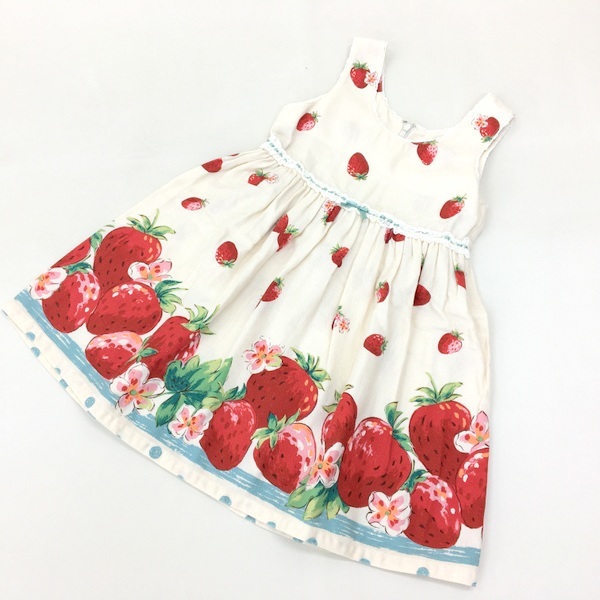 シャーリーテンプル いちご ジャンパースカート ジャンスカ JSK ワンピース 美品 ネコポス可 女の子 120 Shirley Temple 子供服 IK0649-6■