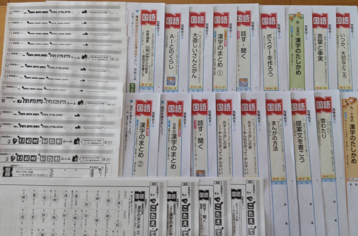 カラーテスト 国語 1年分 小学5年生 小5 光村図書 5年 新学社