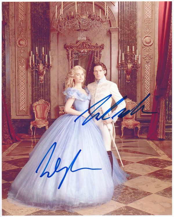 リリー・ジェームズ & リチャード・マッデン 直筆サイン入り写真 
