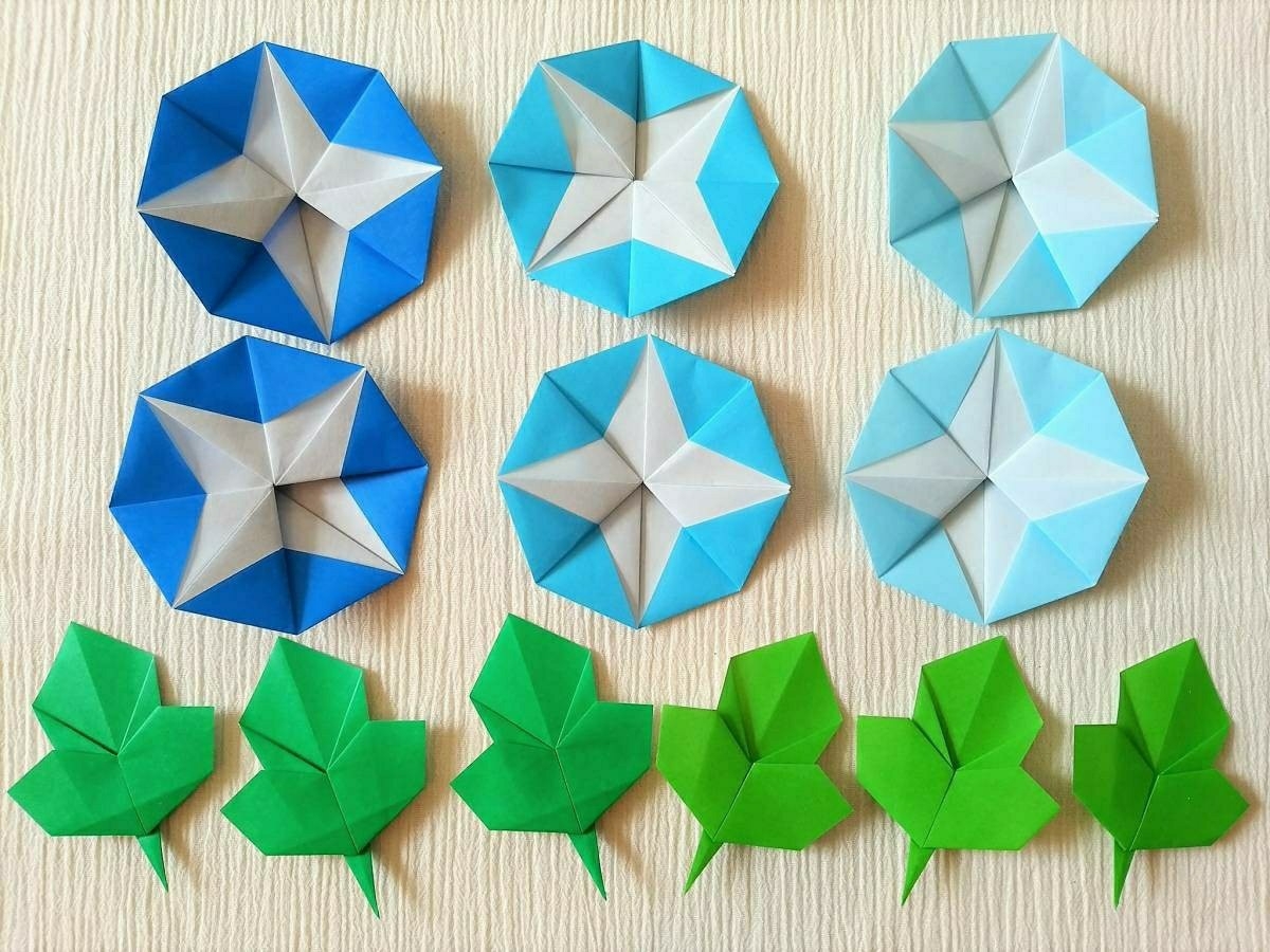 折り紙 夏 7月8月 あさがお 朝顔 青系 6個 花 壁面飾り ハンドメイド 折り紙 千代紙 売買されたオークション情報 Yahooの商品情報をアーカイブ公開 オークファン Aucfan Com