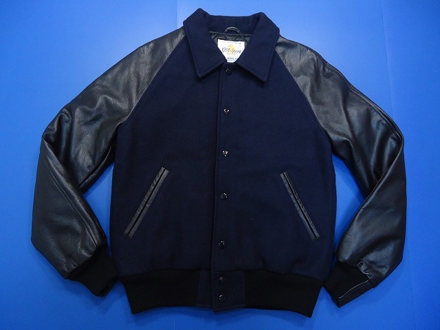 9410□美品 最高級 GB SPORT GOLDENBEAR 袖革スタジャン 紺 ネイビー 