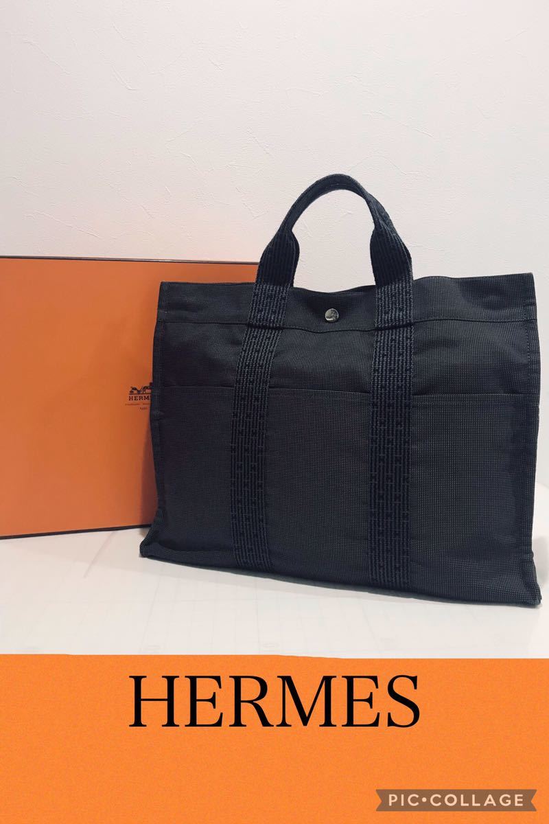本物保証】 極美品 エルメス HERMES エールライン MM トート バッグ 