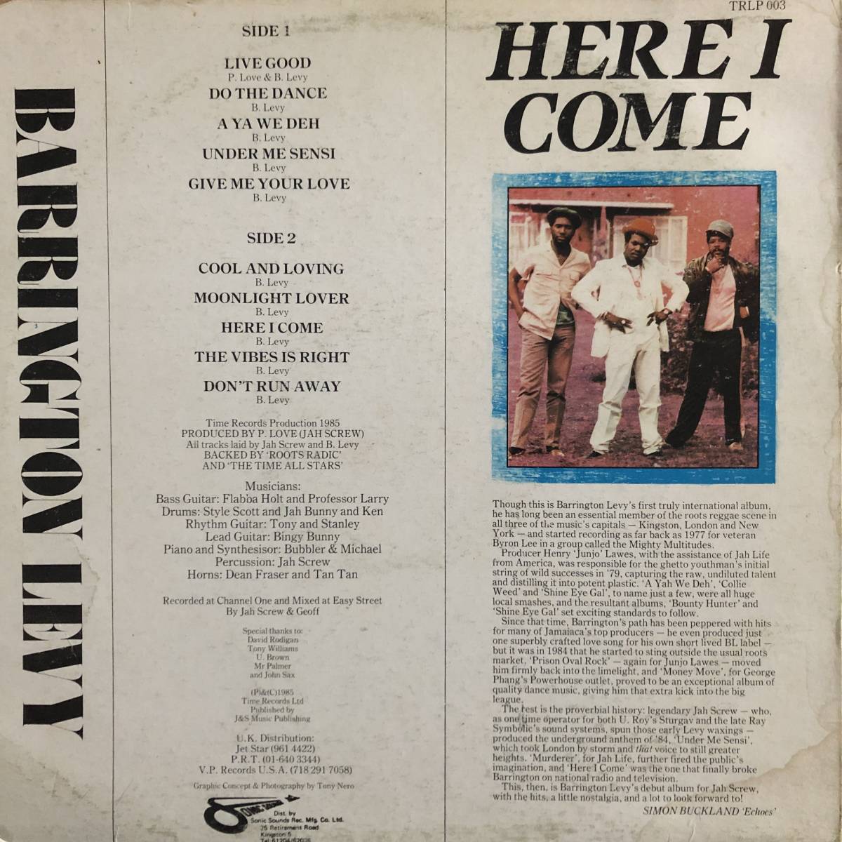☆試聴 / BARRINGTON LEVY / HERE I COME /Time 1/Reggae/Dancehall 