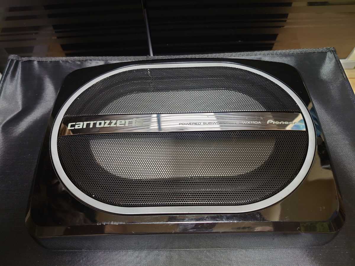 【パイオニア/Pioneer カロッツェリア/carrozzeria TS-WX110A】パワードサブウーファー(アンプ内蔵) リモコン付属 21㎝×13㎝ 動作確認済