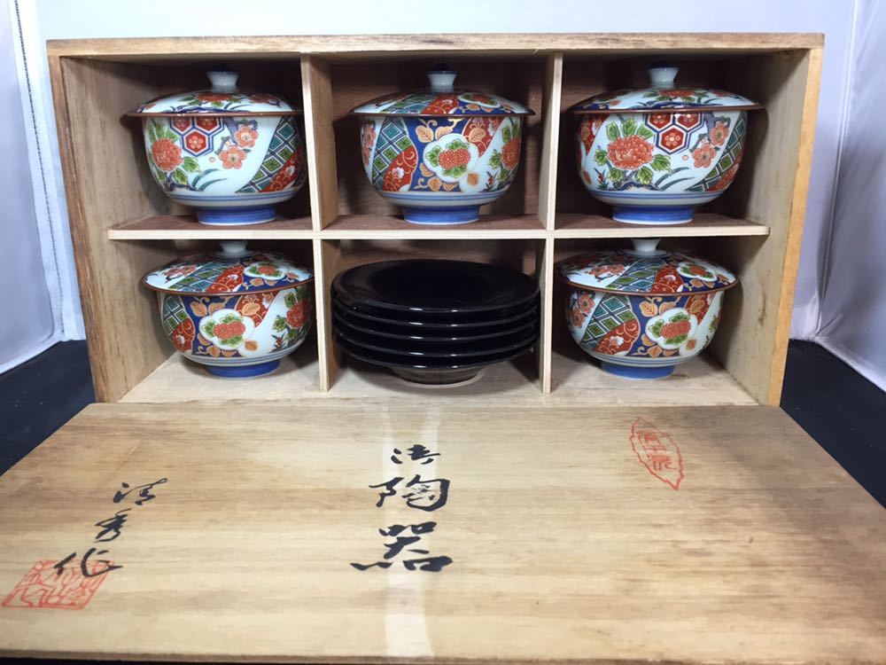 有田焼 清秀 蓋付汲出揃 湯呑5客 茶器 煎茶道具 染付 受皿 色絵 P1670(伊万里、有田)|売買されたオークション情報、yahooの商品 ...