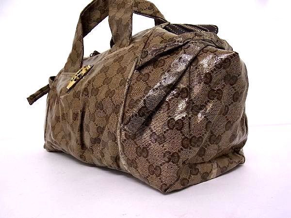1円 GUCCI グッチ 197020 486628 ヒステリア GGクリスタル PVC×レザー