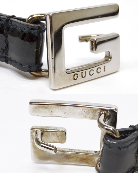 GUCCI/グッチ Gバックル パテントレザーベルト 037・194・1969 サイズ 