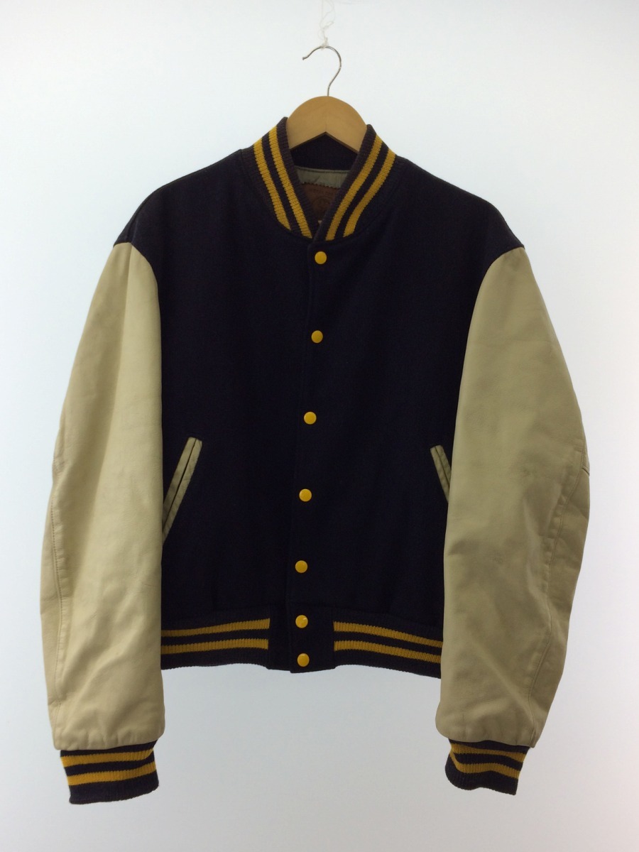 GOLDEN BEAR◆スタジャン/L/ウール/NVY