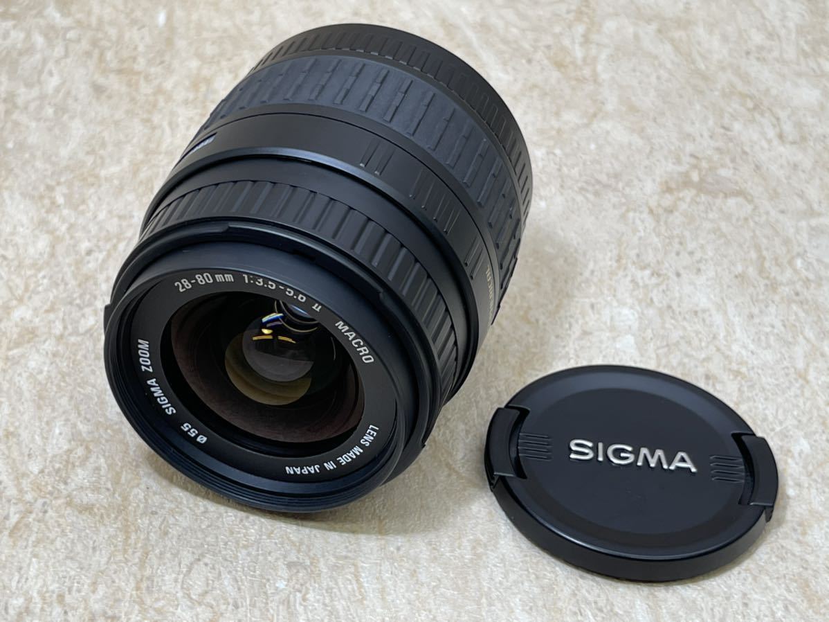 【鈴虎】☆★外観美品★☆ Canon SIGMA φ55 ZOOM 28-80mm 1:3.5-5.6 Ⅱ MACRO キヤノンEFマウント