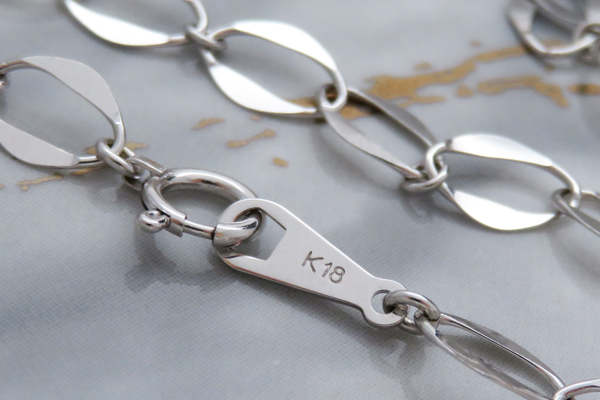K18WG デザインチェーン 約4.4g 18金ホワイトゴールド ネックレス 