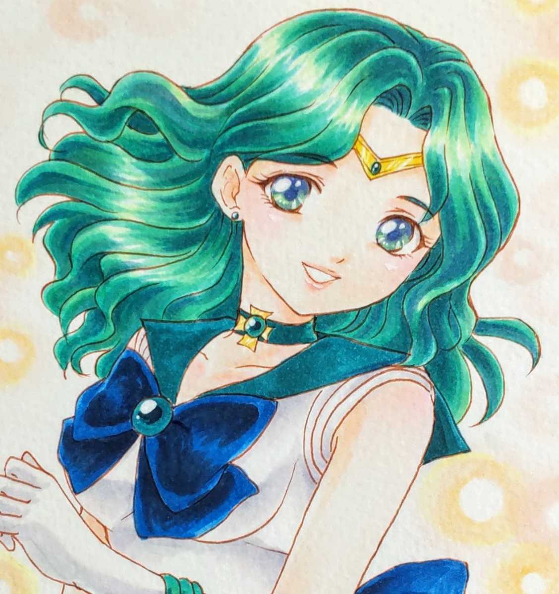 直輸入品激安 手描きイラスト 原画 1点もの 美少女戦士セーラームーン セーラーネプチューン 海王みちる B5 水彩紙 同人イラスト 水彩 Realcoffeebagco Com