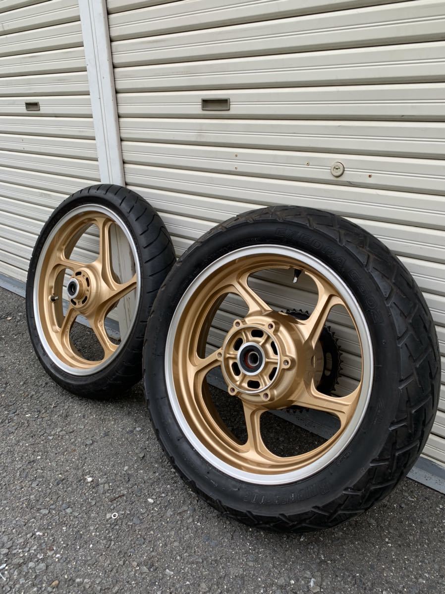 ゼファー1100 純正ホイール リペイント ゴールドメタリック ハブ