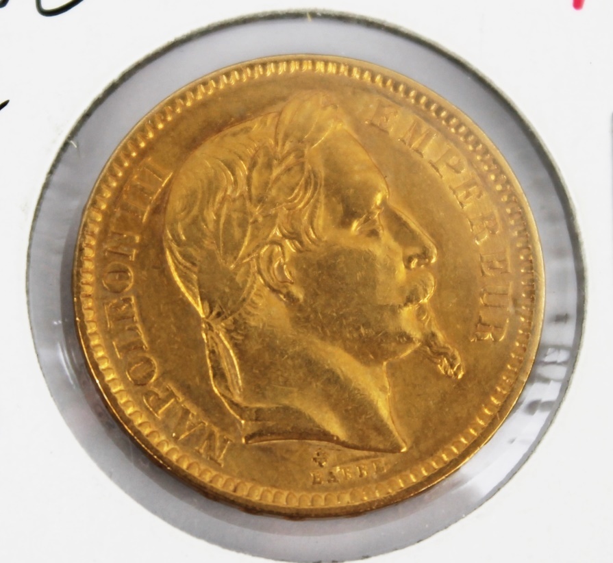 フランス ナポレオン3世 有冠 III 20フラン金貨 20フラン 金貨 100