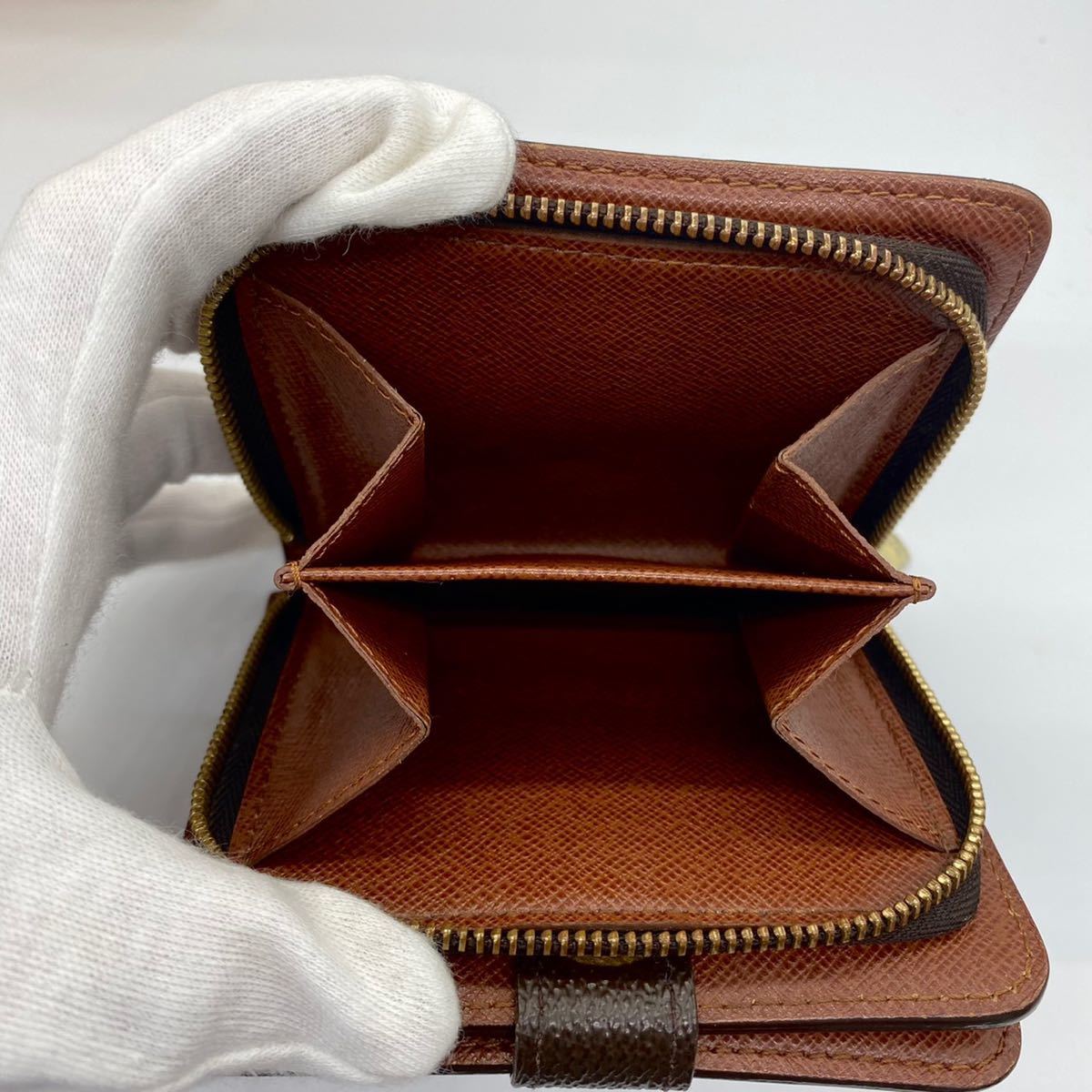 極美品！ヴィトン モノグラム コンパクトジップ 折り財布LOUIS VUITTON