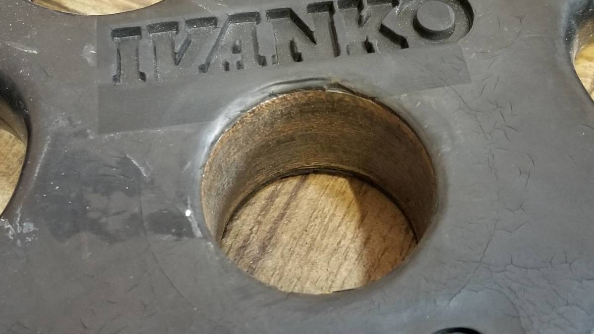 IVANKO/イヴァンコ○オリンピックラバーダンベルプレート○10Kg×2○穴