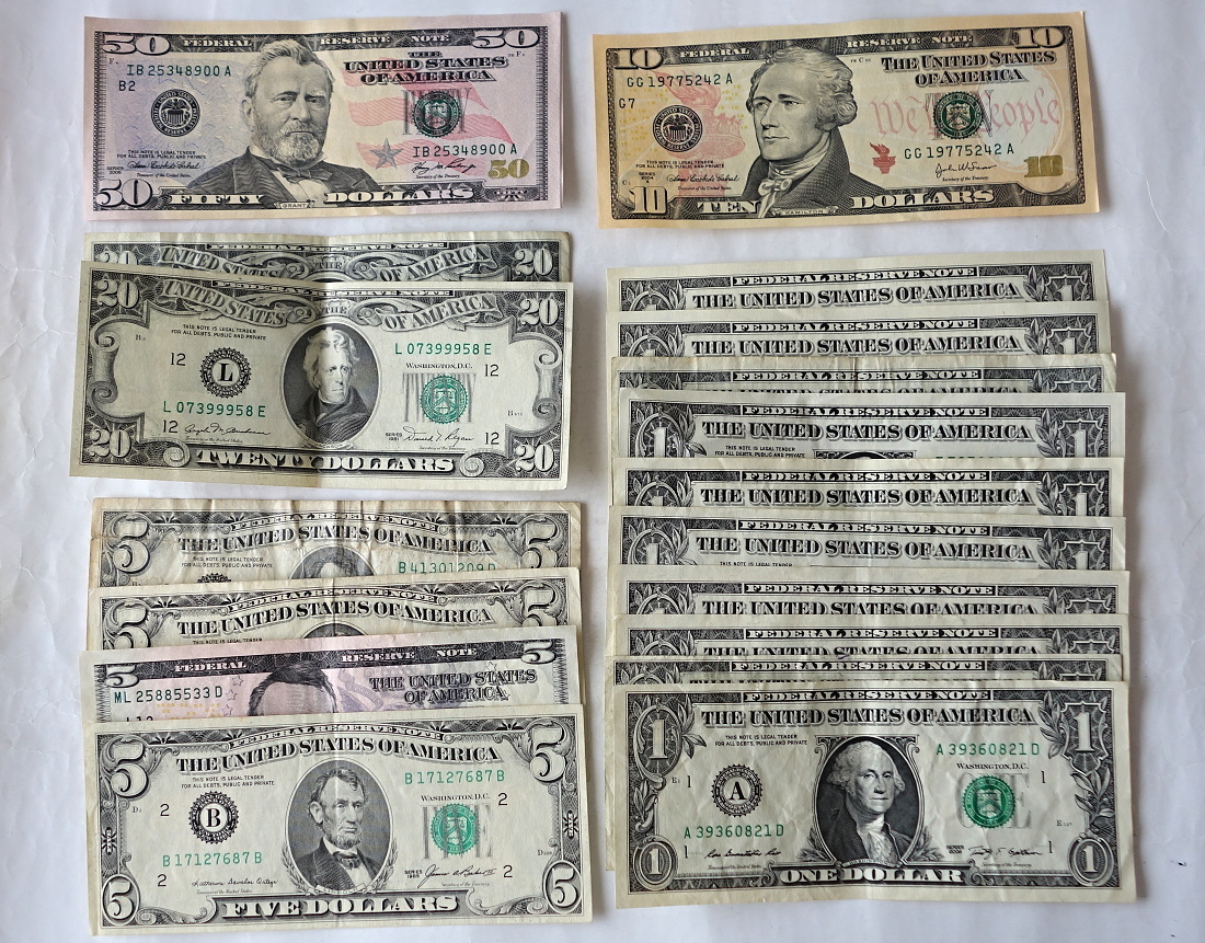 1円～ おたからや☆C0616-47 アメリカ紙幣まとめて 50、20、10、5、