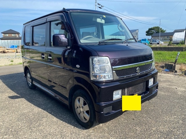 1万円~売り切り 美車 エブリイワゴンPZターボ 車検たっぷり軽自動車 電動スライド バリ溝夏タイヤ&純正アルミ エブリィ エブリー ABA-DA64V