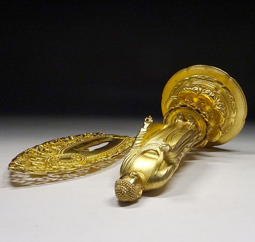 緑屋ht□ 仏師 松久朋琳 造 阿弥陀如来立像 仏像 高約25cm