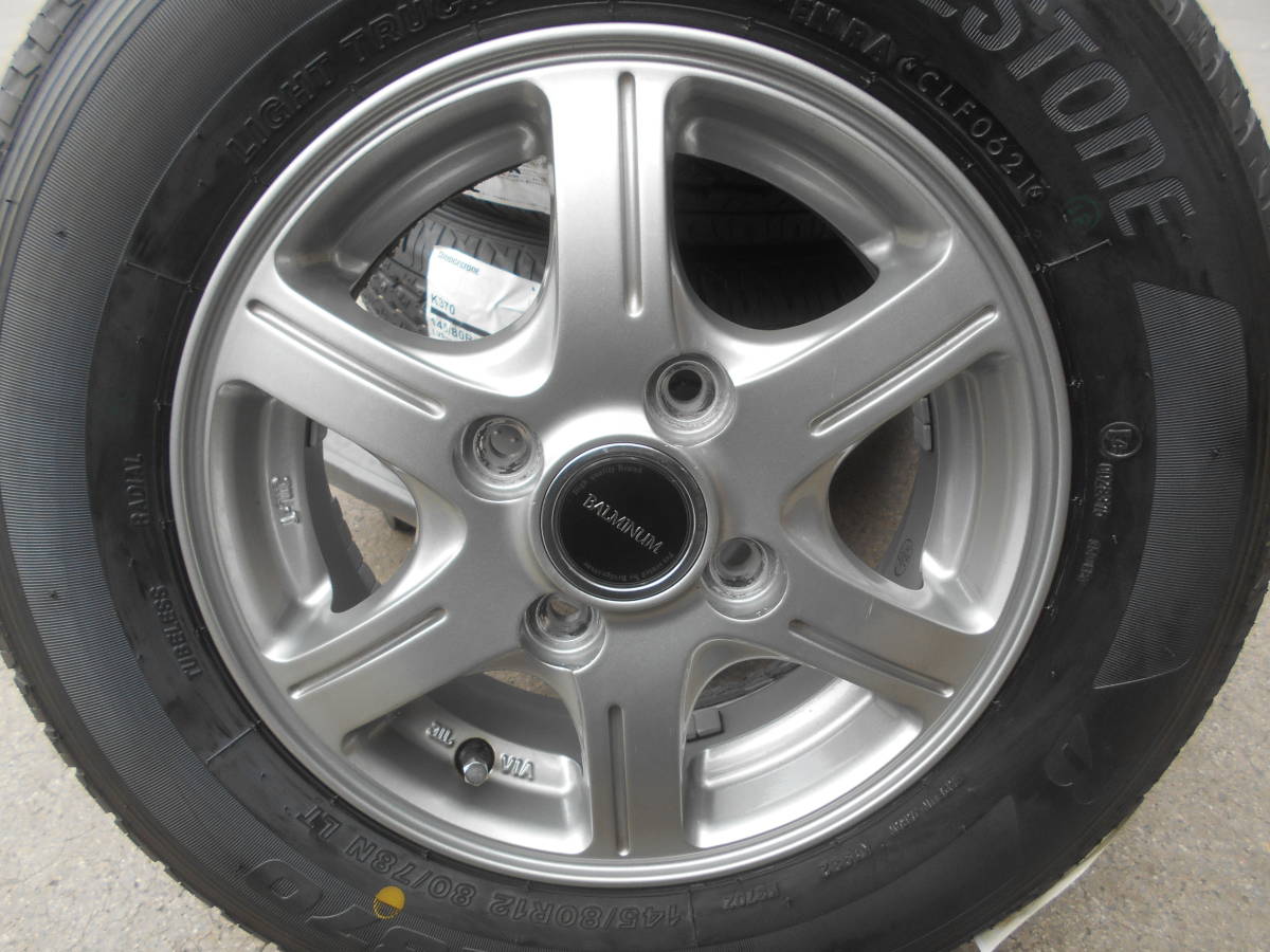 ブリヂストン 145／80R12 バン用タイヤ ホイールセット 軽トラ 