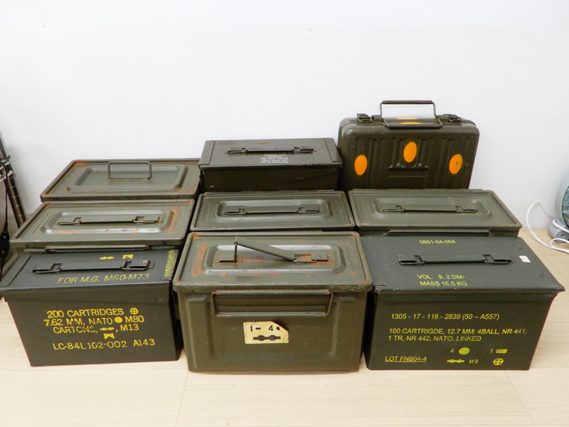 ◇大量! 米軍放出品? 弾薬箱 アモカン 軍物 USARMY アモ缶 ミリタリー