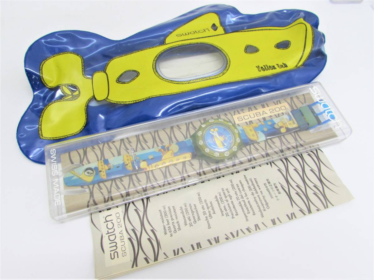 動作品 swatch スウォッチ SCUBA 200 スクーバ ビートルズ イエロー
