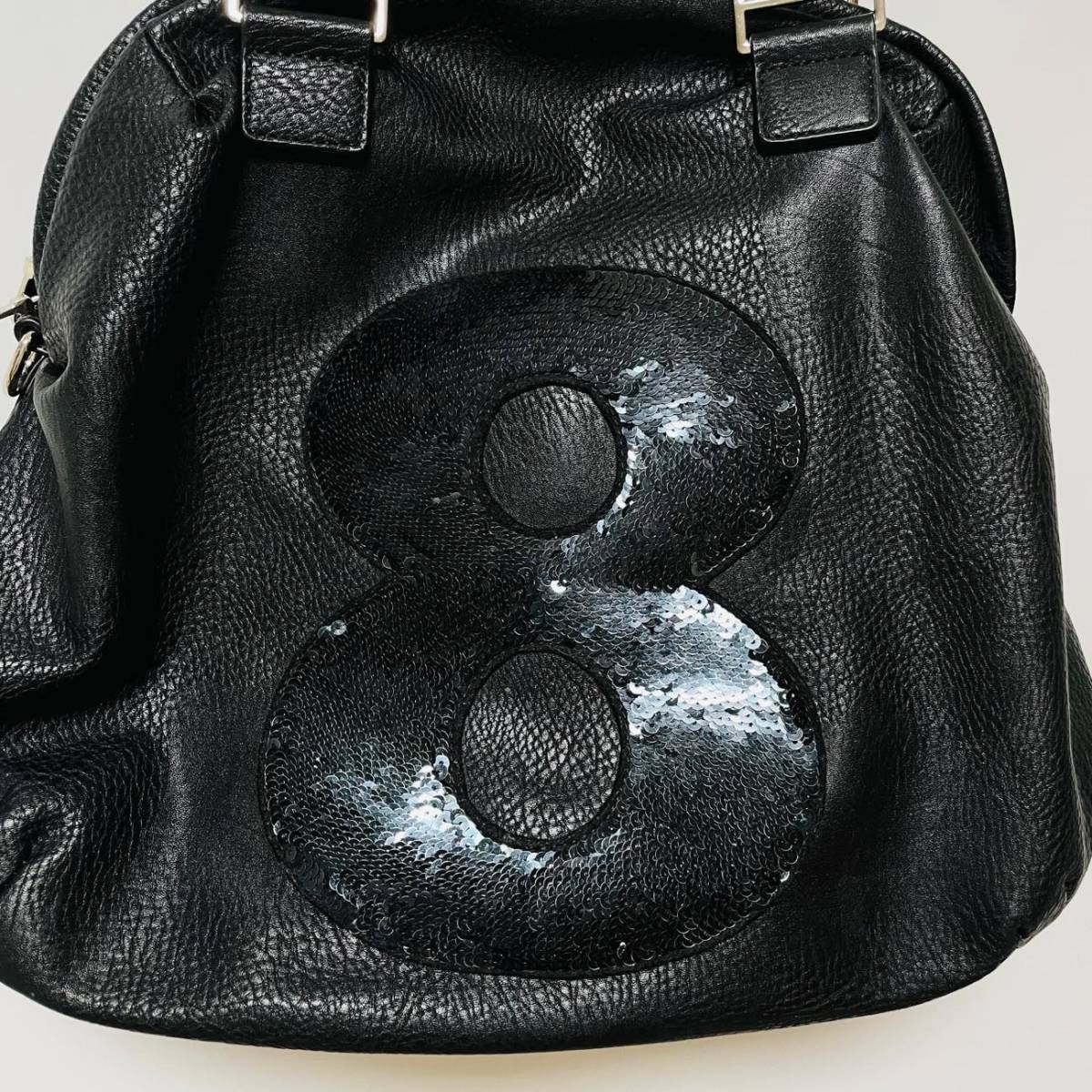 muta ブラック トートバッグ スパンコール muta(ムータ) 8バッグ レザー スパンコール 2wayボストンバッグ かばん