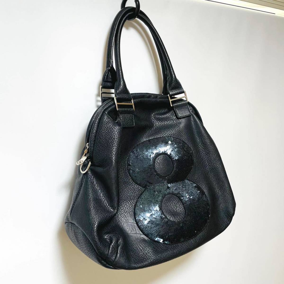 muta ブラック トートバッグ スパンコール muta(ムータ) 8バッグ レザー スパンコール 2wayボストンバッグ かばん