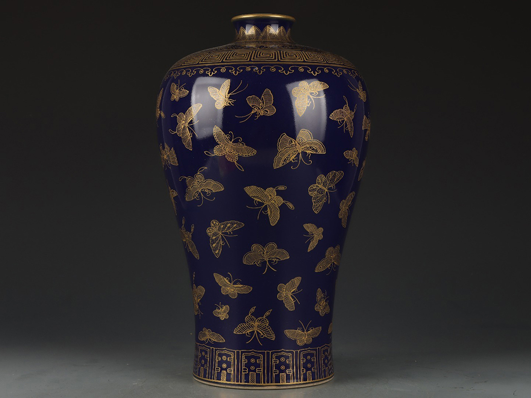 中国 染付草花文蓋付壺 明末清初期(17世紀)頃 中国 中国、染付壺、明～清、