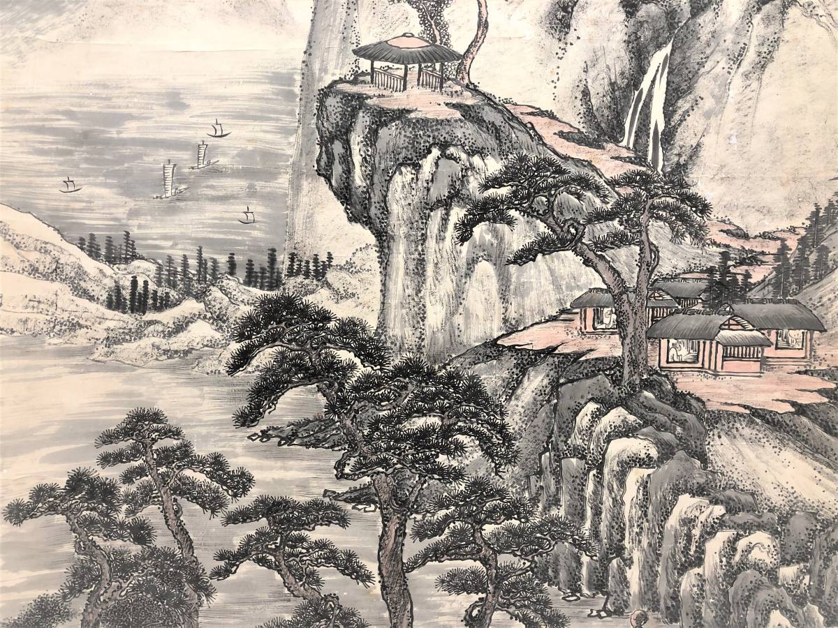 Painting Class: Landscape 古びた蔵 掛け軸 山水図 中国独自の絵画