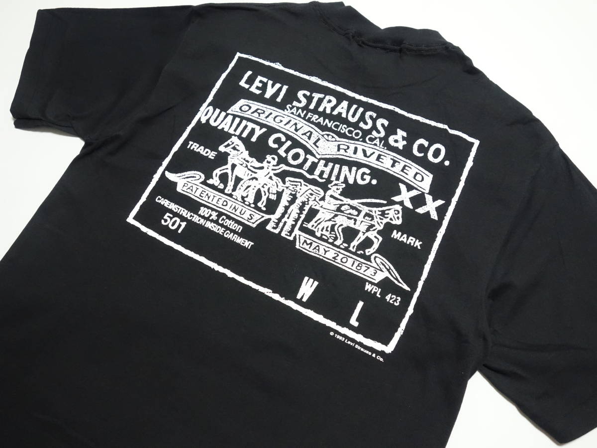 限定SALE，人気 極 米国製 Levi's リーバイス 501 パッチ 半袖 Tシャツ 黒/ブラック M 90s/アメリカ製/USA製(半袖Tシャツ)｜売買されたオークション情報、yahooの商品情報をアーカイブ公開 - オークファン 男性用