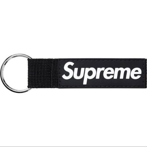 黒　新品　Supreme Webbing Keychain ボックスボロ シュプリーム キーチェーン キーホルダー 黒