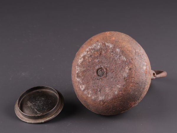 煎茶道具 龍文堂造 時代鉄瓶 銅製蓋 時代物 極上品 初だし品 a9212