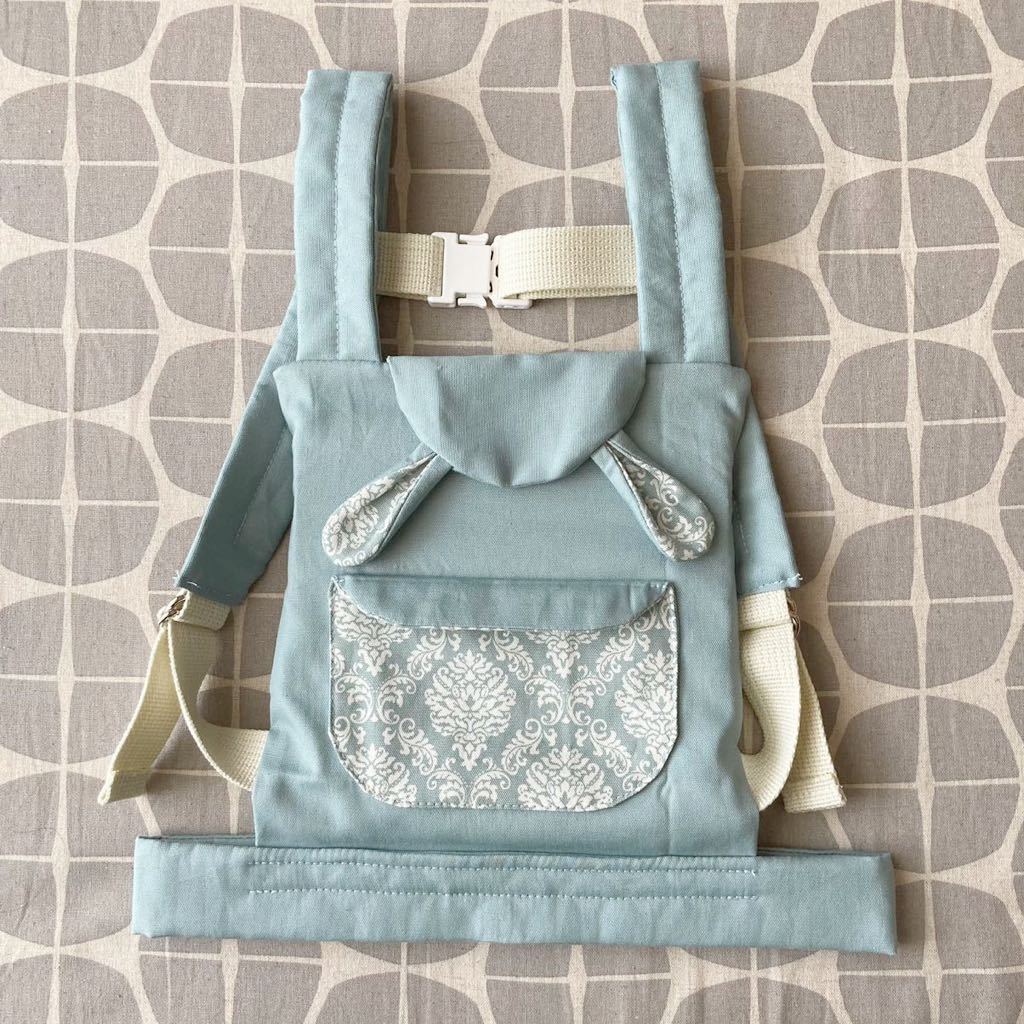 メルちゃん ダマスク柄 モスグリーン うさ耳 エルゴベビー風抱っこひも おんぶひも ネネ レミン ソラン ドールキャリア ハンドメイド 抱き人形 ベビー人形 売買されたオークション情報 Yahooの商品情報をアーカイブ公開 オークファン Aucfan Com