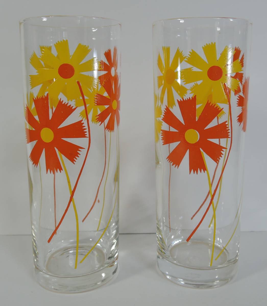 昭和レトロ オレンジ 2個 グラス 花柄 25 Off 花柄 昭和レトロ オレンジ 2個 グラス 花柄 25 Off 花柄
