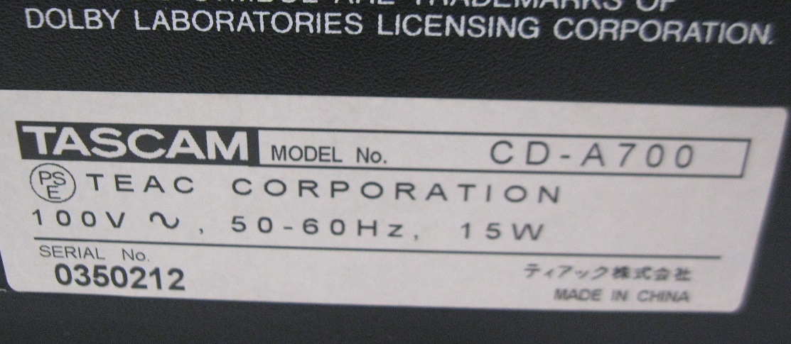 TASCAM CD-A700 - | Yahoo 公式通販 CD⁄カセットプレーヤー Yahoo!オークション CD の落札相場 「a700」CDデッキ (オーディオ機器) CD、カセットデッキ Tascam 整備済み vidéo