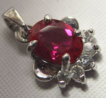 ペンダント　●ルビ　可愛い　アート　楕円形**新品***秋彩美術_1