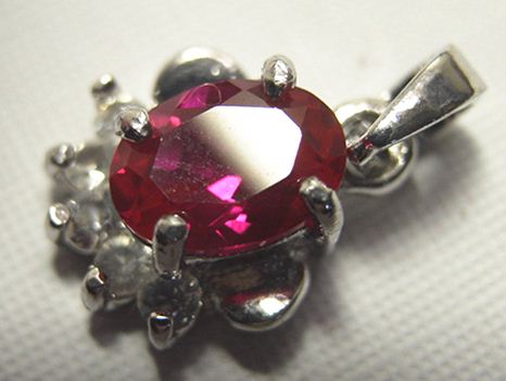 ペンダント　●ルビ　可愛い　アート　楕円形**新品***秋彩美術_3