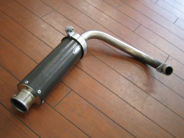 ホンダ・エイプ100用社外ステンカーボンマフラー 即決早い者勝ち_2